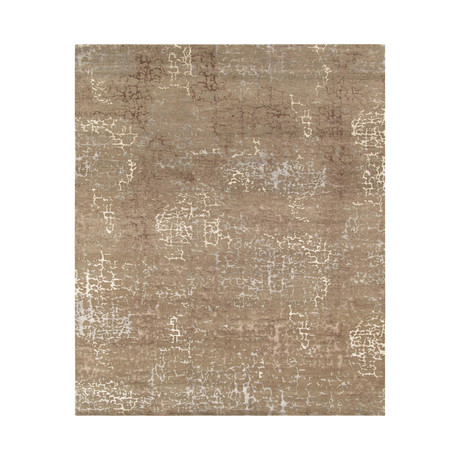 Hand-Knotted Silk + Wool Area Rug // REFLECTION-3 // Camel