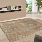 Hand-Knotted Silk + Wool Area Rug // REFLECTION-3 // Camel