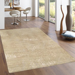 Hand-Knotted Silk + Wool Area Rug // REFLECTION-1 // Beige (10'L x 8'W)