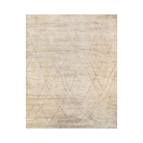 Hand-Knotted Bamboo Silk Area Rug // PCS-9 // Ivory