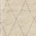Hand-Knotted Silk + Wool Area Rug // PLW-01 // Ivory (6'L x 2'7"W)