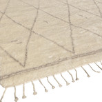 Hand-Knotted Silk + Wool Area Rug // PLW-01 // Ivory (6'L x 2'7"W)