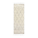 Hand-Knotted Silk + Wool Area Rug // PLW-01 // Ivory (6'L x 2'7"W)