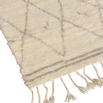 Hand-Knotted Silk + Wool Area Rug // PLW-01 // Ivory (6'L x 2'7"W)