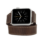 Double Tour Genuine Leather Band // Apple Watch 38mm (Rustic Brown Leather)