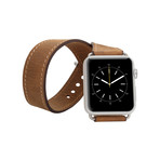 Double Tour Genuine Leather Band // Apple Watch 38mm (Rustic Brown Leather)