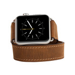 Double Tour Genuine Leather Band // Apple Watch 38mm (Rustic Brown Leather)