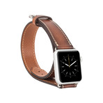 Double Tour Genuine Leather Band // Apple Watch 38mm (Rustic Brown Leather)