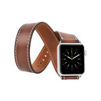 Double Tour Genuine Leather Band // Apple Watch 38mm (Rustic Brown Leather)