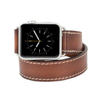 Double Tour Genuine Leather Band // Apple Watch 38mm (Rustic Brown Leather)