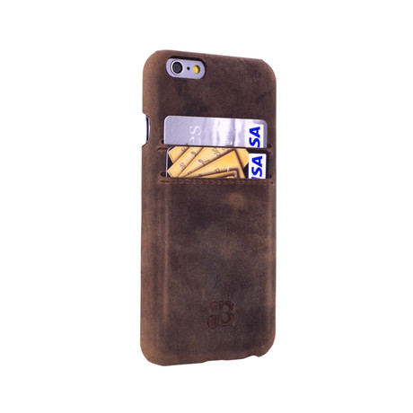 Snap-On Case + Card Slots // iPhone 6/6s (Antique Coffee Leather)