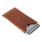 Hand-Stitched Wallet Sleeve // iPhone 6/6s (Rustic Brown Leather)