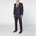 Venezia Modern Fit Suit // Small Check Blue (US: 42S)