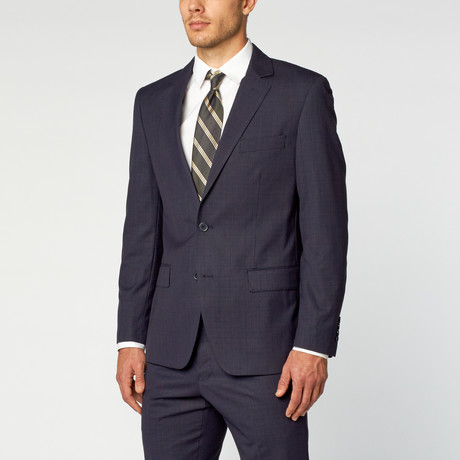 Venezia Modern Fit Suit // Small Check Blue (US: 36S)