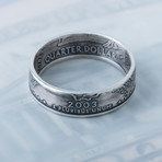 90% Silver Quarter Coin Ring // Illinois (Size 5)