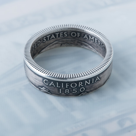 90% Silver Quarter Coin Ring // California (Size 5)