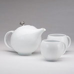EVA 3 Piece Tea Set (White Porcelain)