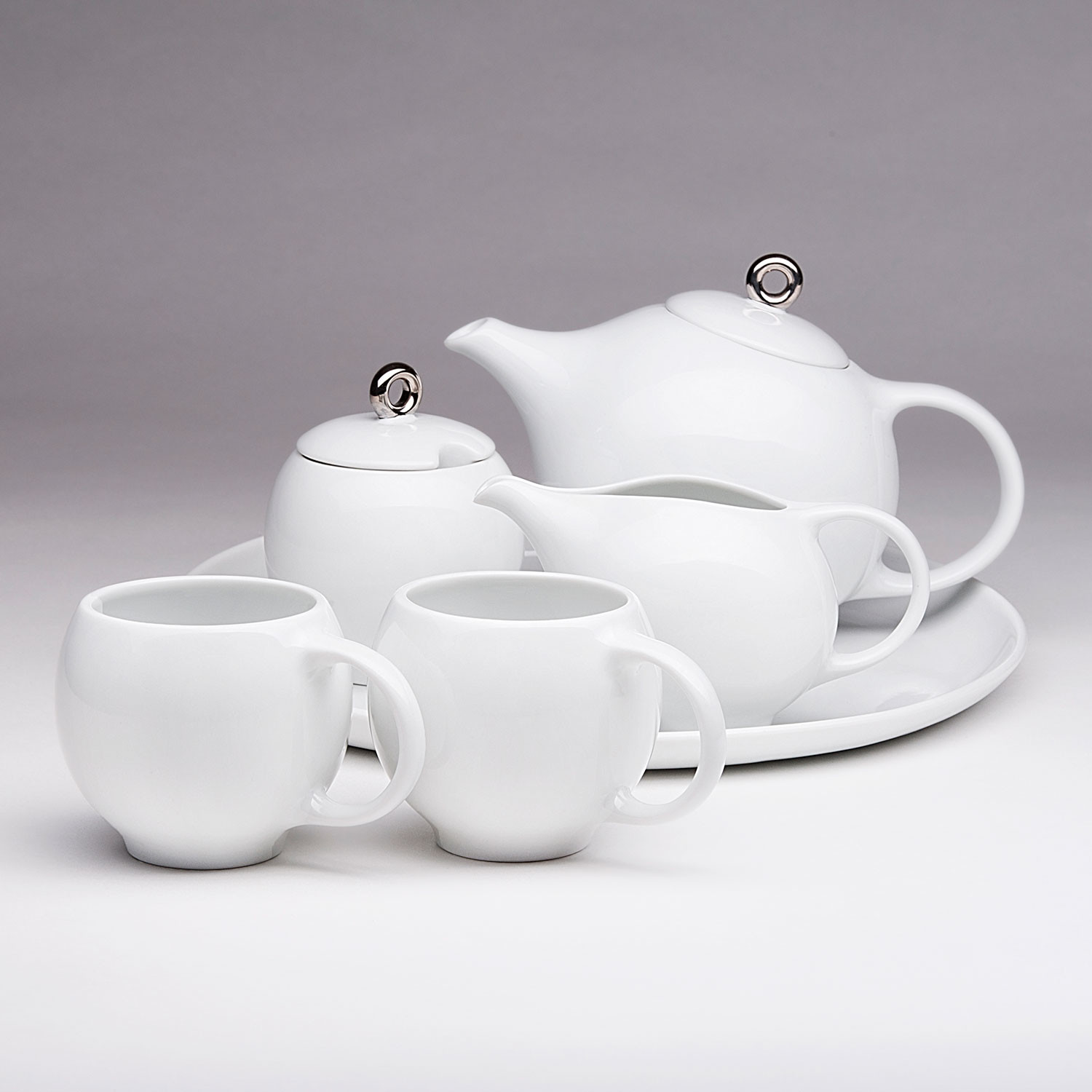 Eva 6 Piece Tea Set White Porcelain Maia Ming Designs Touch Of Modern