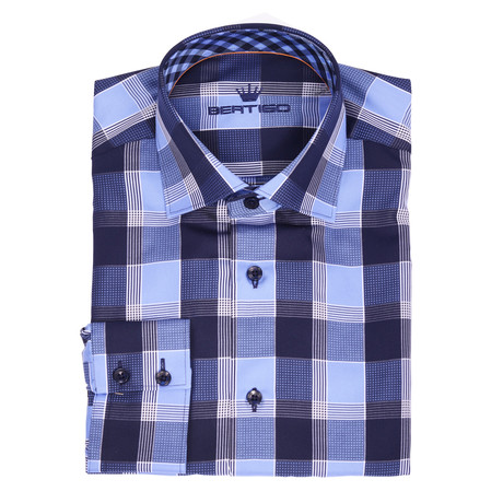 Vela Button-Up Shirt // Blue Plaid (S)