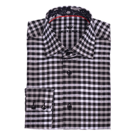 Jack Poplin Button-Up Shirt // Grey + Black Check (S)