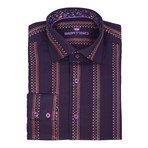 Cristano Button-Up Shirt // Purple Diamond Jacquard (3XL)