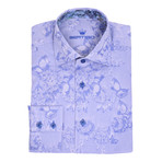 Baldo Button-Up Shirt // Blue Flower Jacquard (2XL)