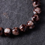 Square Bead Bracelet Set // Brown