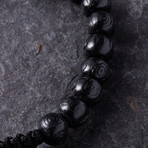 Rosary + Leather Bracelet Set // Black