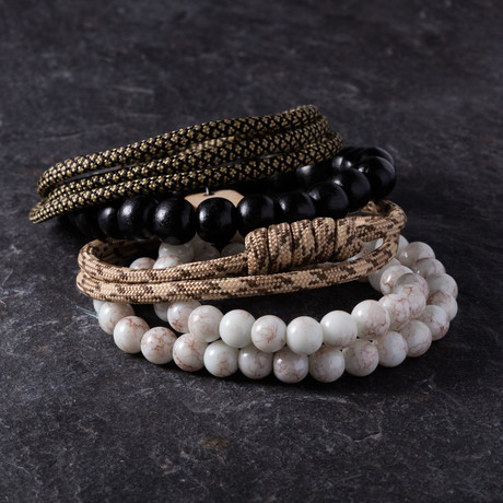 Diamond Variety Bracelet Set // Khaki