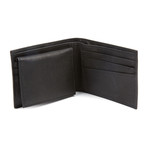 Stonewashed Leather Tri-Fold Wallet // Black