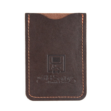 Leather Vertical Stitch Wallet // Brown