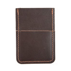 Leather Vertical Stitch Wallet // Brown