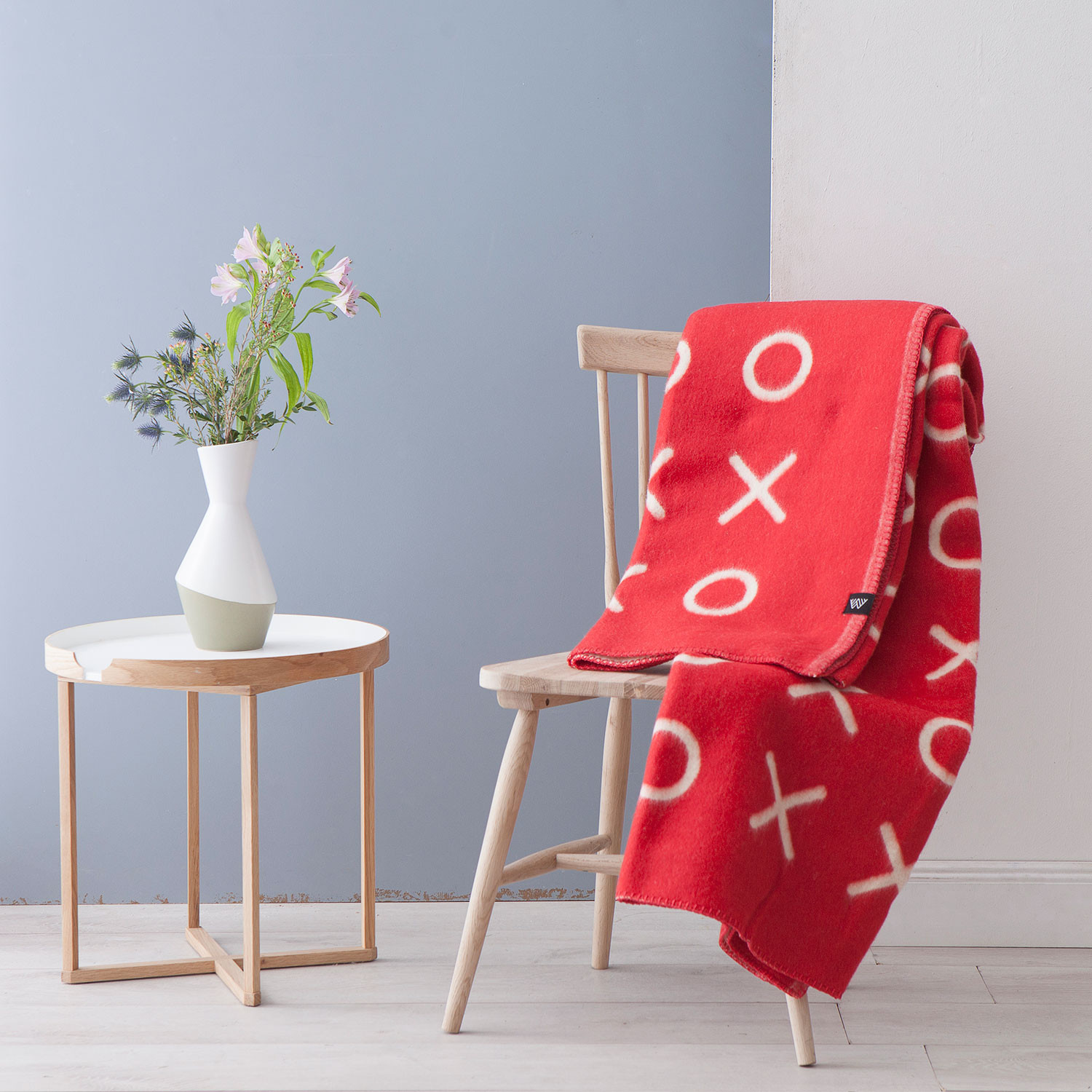 XO Merino Wool Blanket // Red + White WoolKrafts Touch of Modern