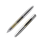 Titanium Nitride + Chrome Infinium Space Pen // Gold (Blue Ink)