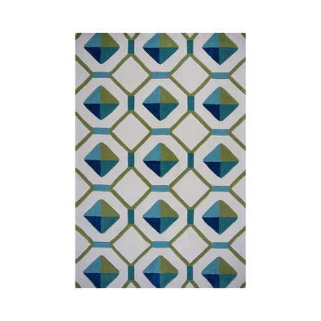 Zolo // Geo Blue + Green (5'L x 7'6"W)