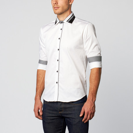 Black Ice // Button-Down Shirt // White (S)