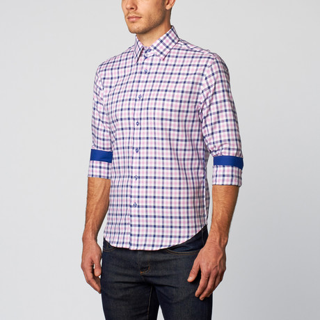 Black Ice // Plaid Button-Down Shirt // Blue (S)