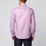 Palenzo // Button Down Shirt with Contrast Accent // Lilac (S)