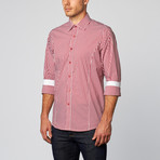 Palenzo // Striped Button Down Shirt // Red + White (S)