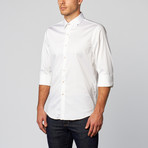 Palenzo // Button Down Shirt with Contrast Collar // White (M)