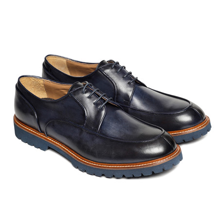 Thick Sole Dress Shoe // Navy + Brown (Euro: 40)