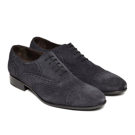 Suede Wing Cap Oxford // Navy (Euro: 40)