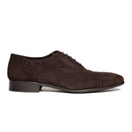 Suede Wing Cap Oxford // Dark Brown (Euro: 42)