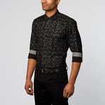 Button-Up Shirt // Black Pattern (XL)