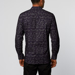 Button-Up Shirt // Purple + Black Pattern (S)