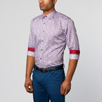 Button-Up Shirt // Light Purple Print (S)