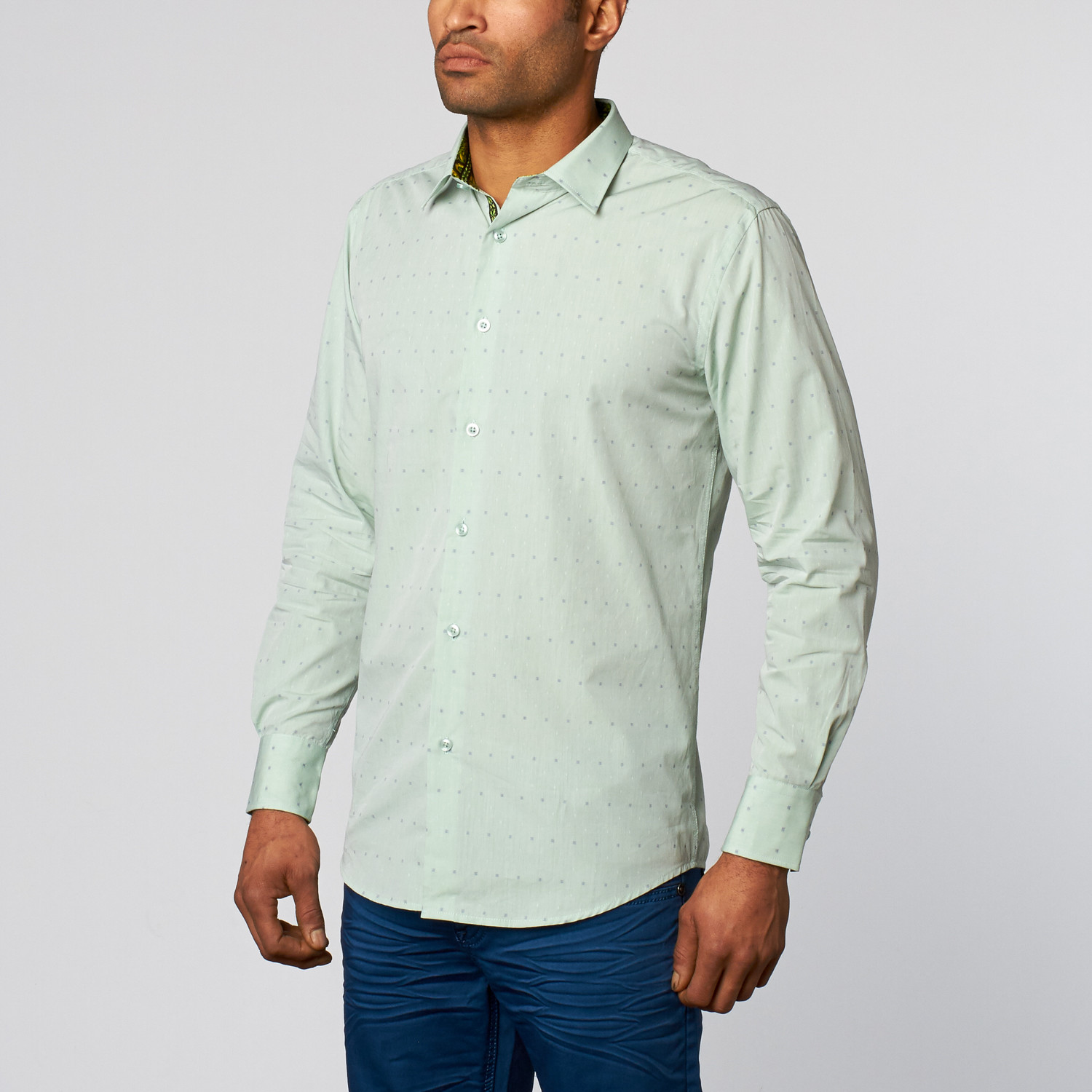 Button-Up Shirt // Light Green Pattern (S) - Platini Jeans - Touch of ...