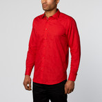 Button-Up Shirt // Red Print (L)