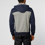 Hooded Jacket // Blue + Grey Stripe (S)