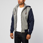 Hooded Jacket // Blue + Grey Stripe (S)